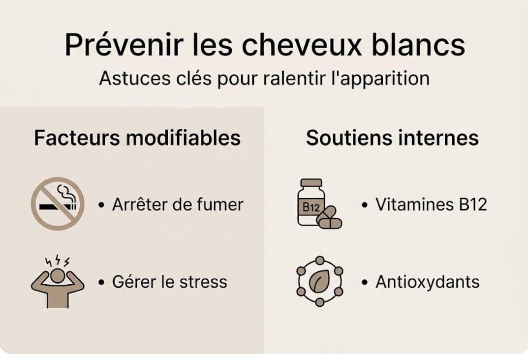 Infographie : astuces et conseils pour prévenir et retarder l’apparition des cheveux blancs