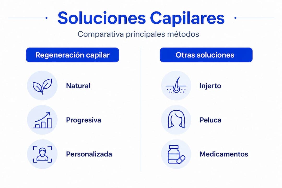 Análisis visual de las principales opciones para tratar la caída del cabello