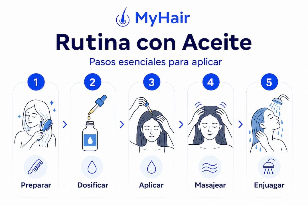 Infografía: guía práctica para aplicar aceites paso a paso