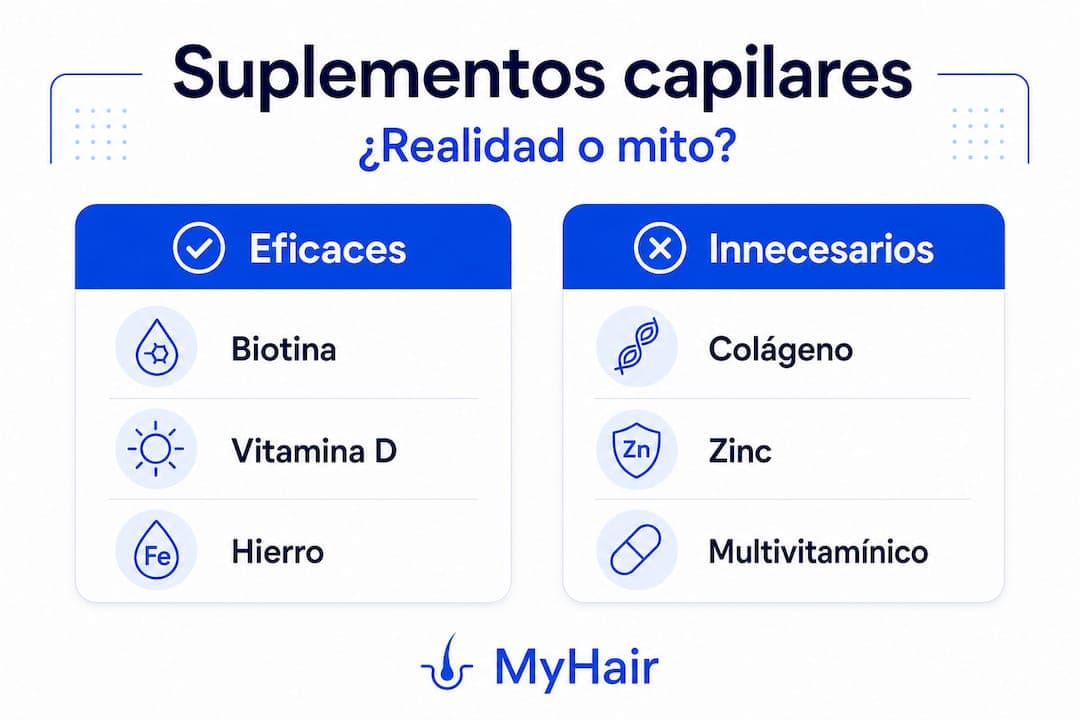 Comparativa visual de los mejores suplementos para el cuidado del cabello