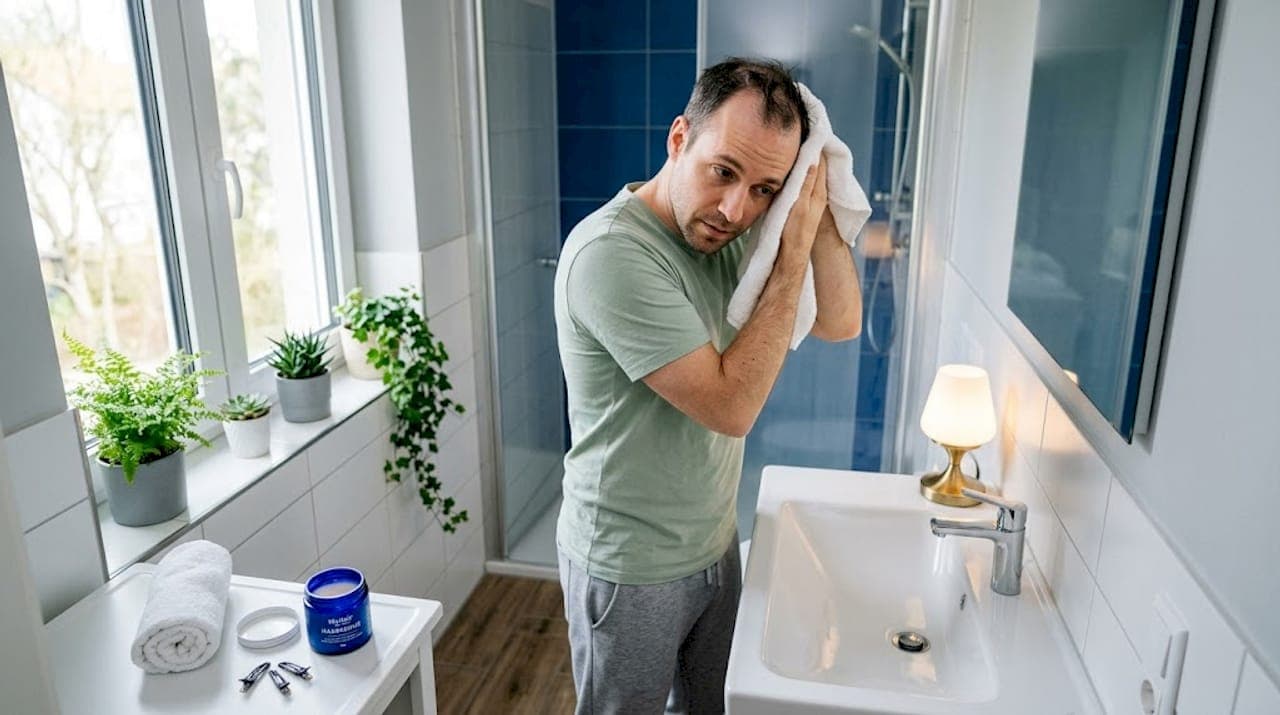 Um die Haare so schonend wie möglich zu trocknen und Hitze zu vermeiden, greift man am besten einfach zum Handtuch.