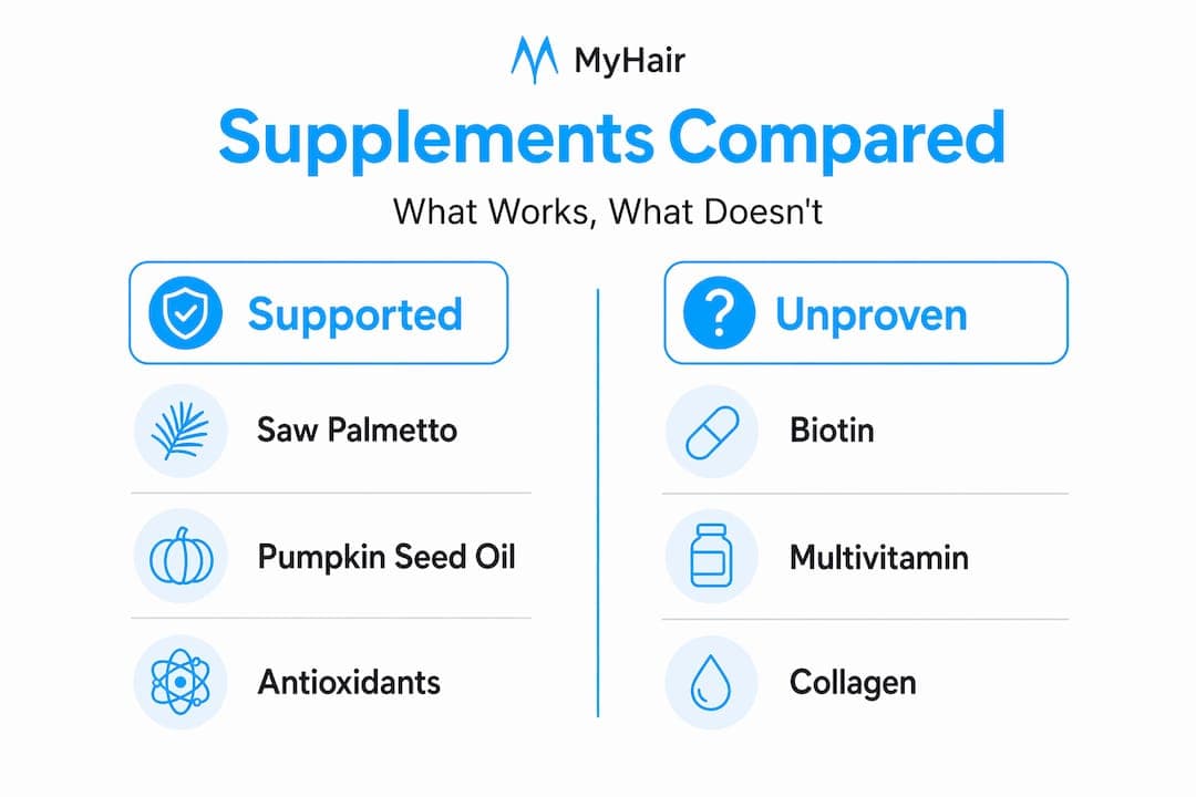 Infographic comparing proven vs unproven supplements
