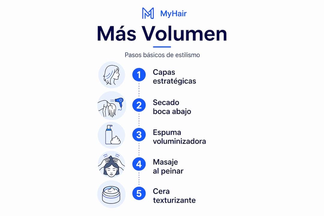 Guía visual con los mejores pasos para conseguir un peinado con volumen
