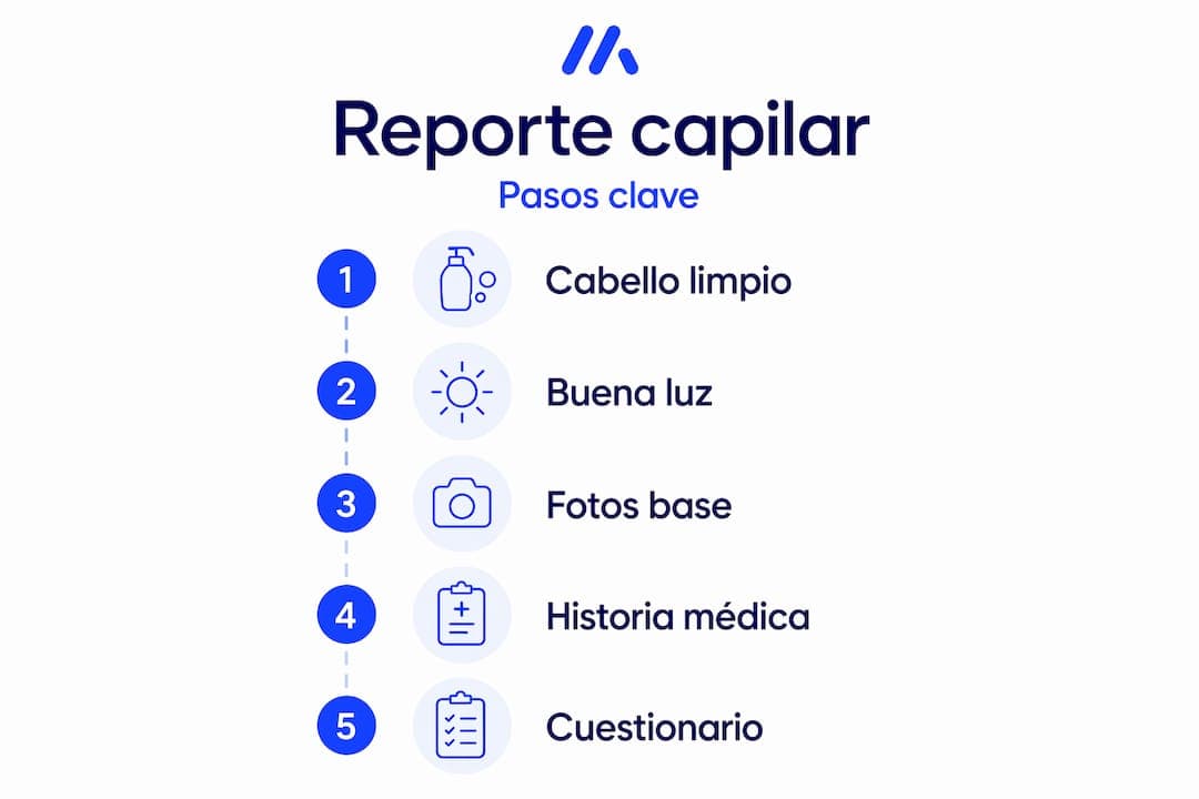 Infografía que explica paso a paso cómo elaborar un informe capilar