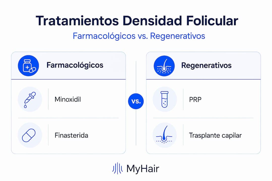 Infografía que muestra una comparación entre los distintos métodos para aumentar la densidad capilar