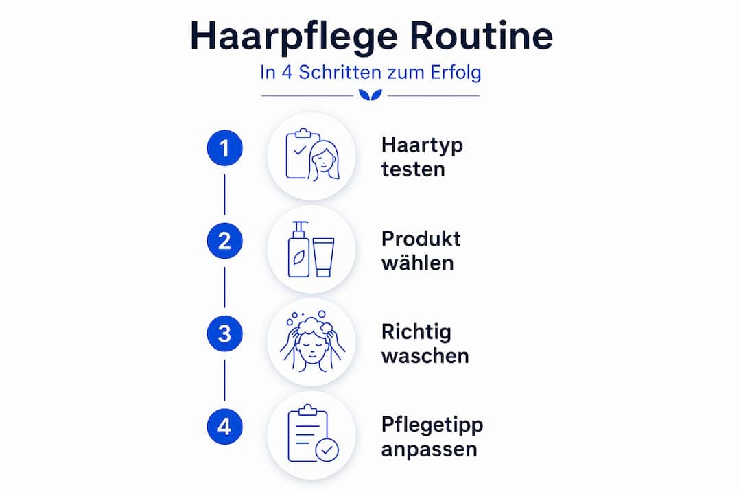 Übersicht: Die vier wichtigsten Schritte für eine effektive Haarpflege