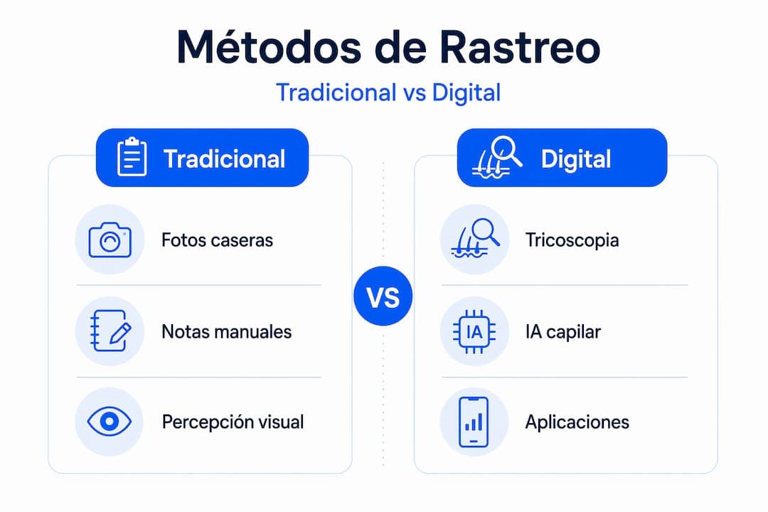 Infografía: Comparativa entre técnicas clásicas y digitales para el análisis capilar