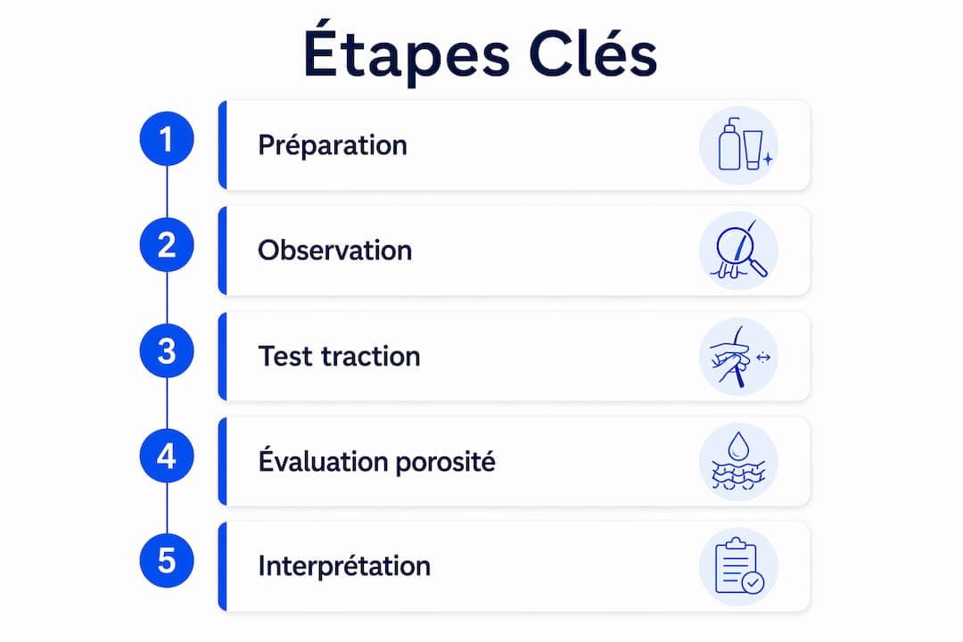 Infographie : les étapes essentielles pour auto-évaluer la santé de ses cheveux