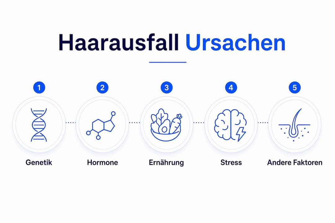 Infografik: Die häufigsten Ursachen für Haarausfall auf einen Blick