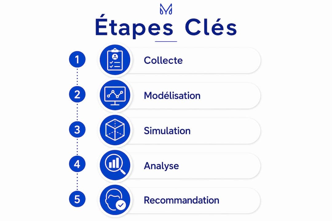 Schéma illustrant les étapes essentielles de la création d’un jumeau numérique pour les cheveux