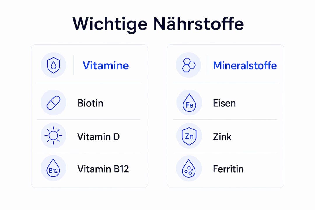 Infografik: Diese Nährstoffe unterstützen gesundes Haar und helfen bei Haarausfall