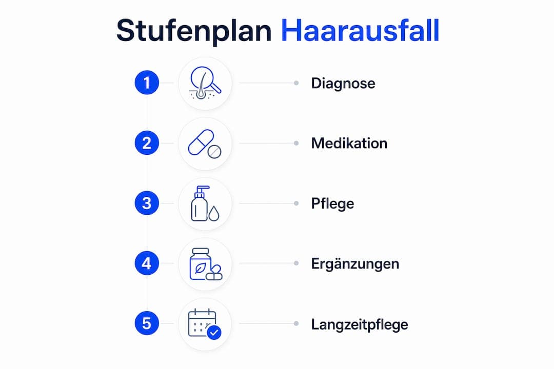 Grafische Übersicht: Der Fahrplan zur effektiven Behandlung von Haarausfall im Jahr 2026