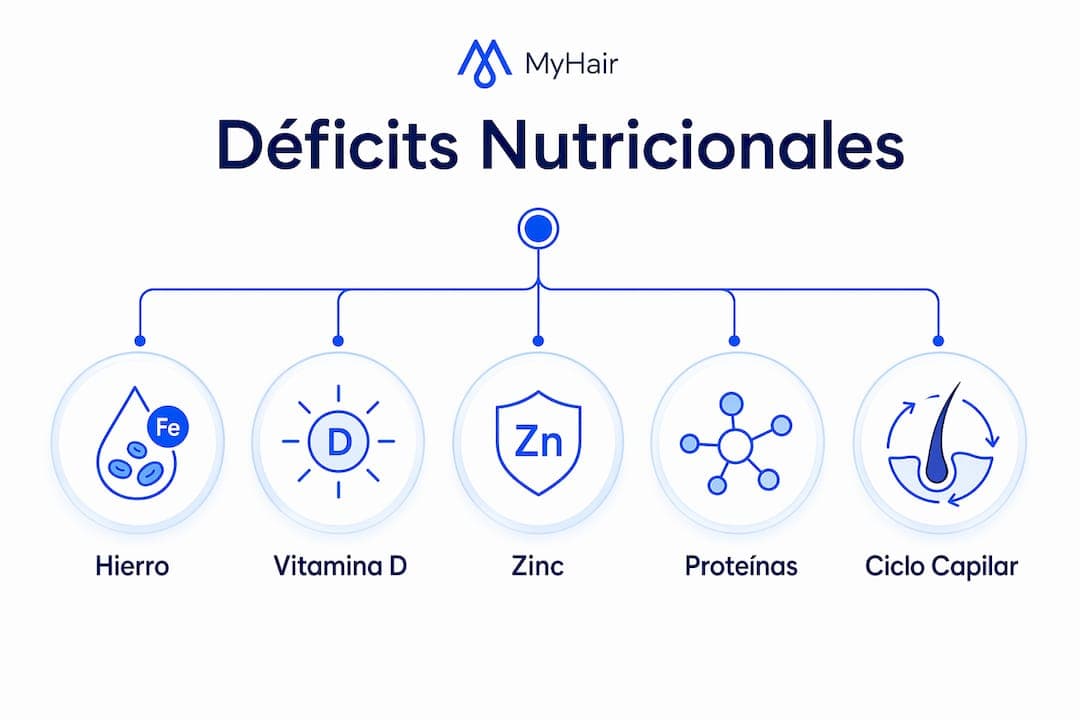 Guía visual sobre las carencias nutricionales que pueden debilitar tu cabello