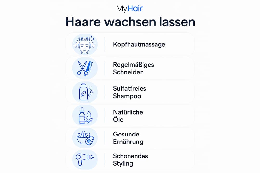 Grafik: Die besten Tipps und Schritte für schnelleres Haarwachstum