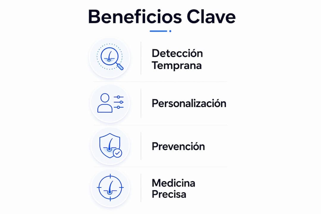 Infografía sobre las ventajas de realizarse un test genético capilar