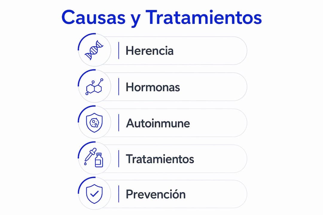 Guía visual sobre las principales causas de la caída del cabello y cómo tratarla