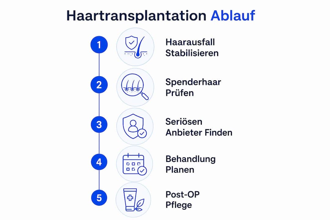 Infografik: So läuft eine Haartransplantation ab