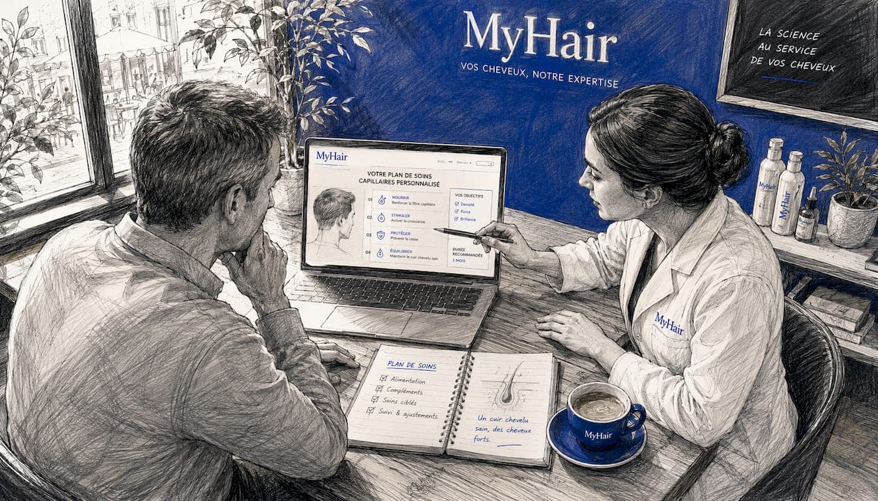 Un expert capillaire présente un programme de soins sur-mesure pour les cheveux.
