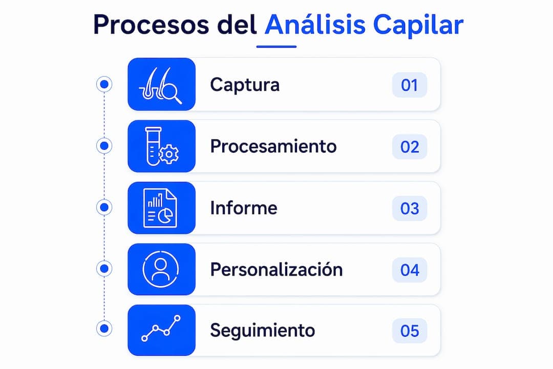 Infografía sobre cómo la inteligencia artificial analiza la salud capilar