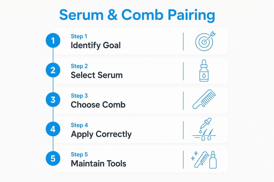 Infographic showing serum and comb pairing steps