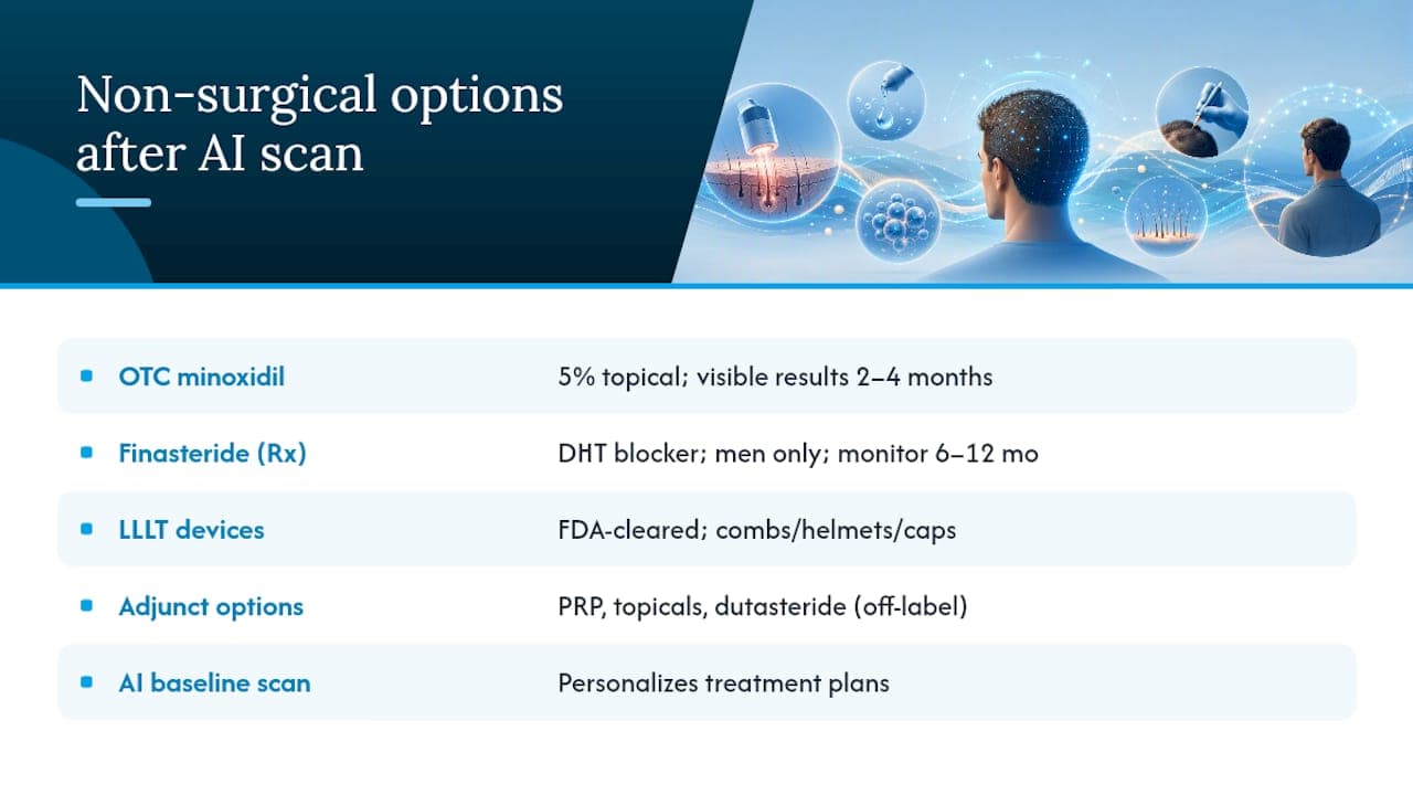 What non-surgical treatments can you pair with an AI assessment? — overview diagram