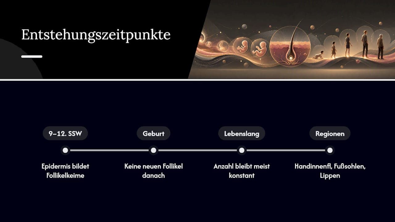 Wann entstehen Haarfollikel in der embryonalen Entwicklung? — overview diagram