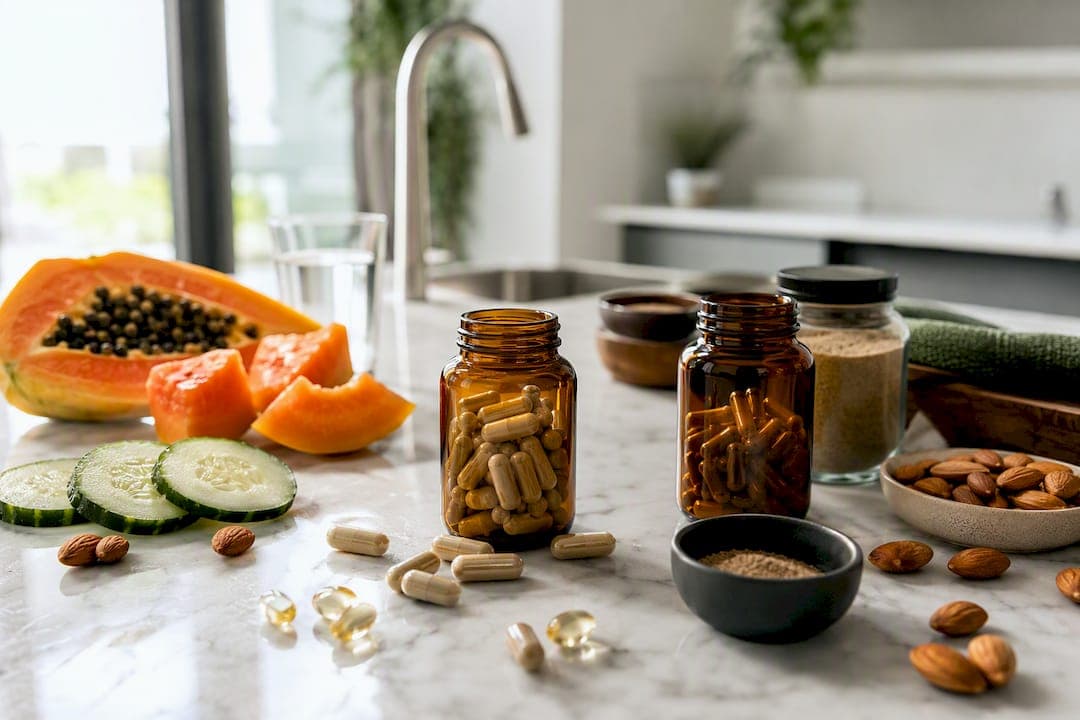 Suplementos y alimentos frescos para cuidar la salud capilar