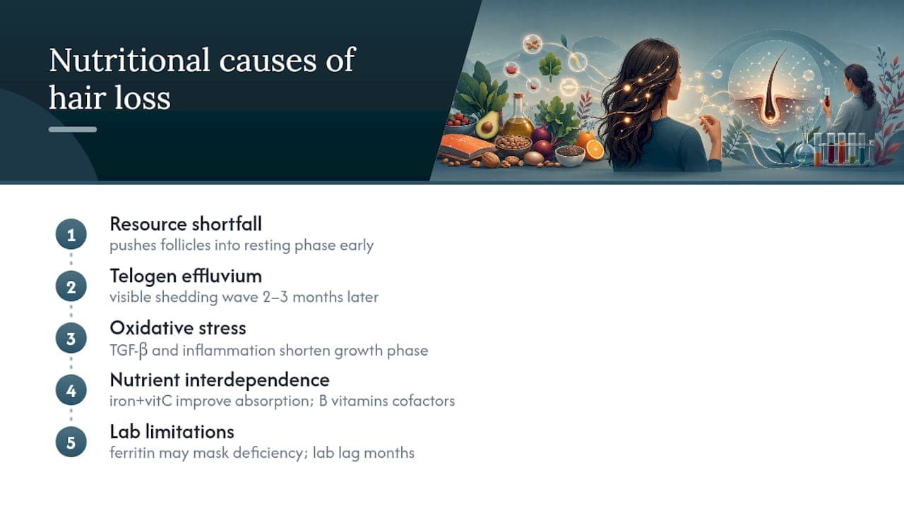 How Nutritional Deficits Actually Cause Hair Loss — overview diagram