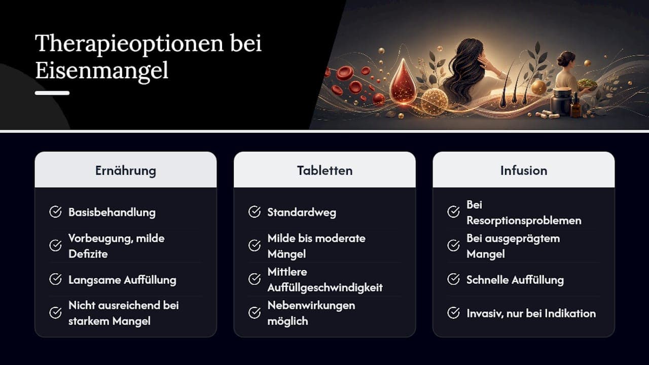 Vergleich der drei Behandlungsmethoden bei Eisenmangel