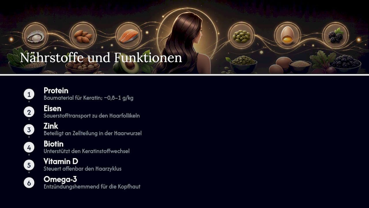 Sechs Nährstoffe und ihre Bedeutung für gesundes Haar
