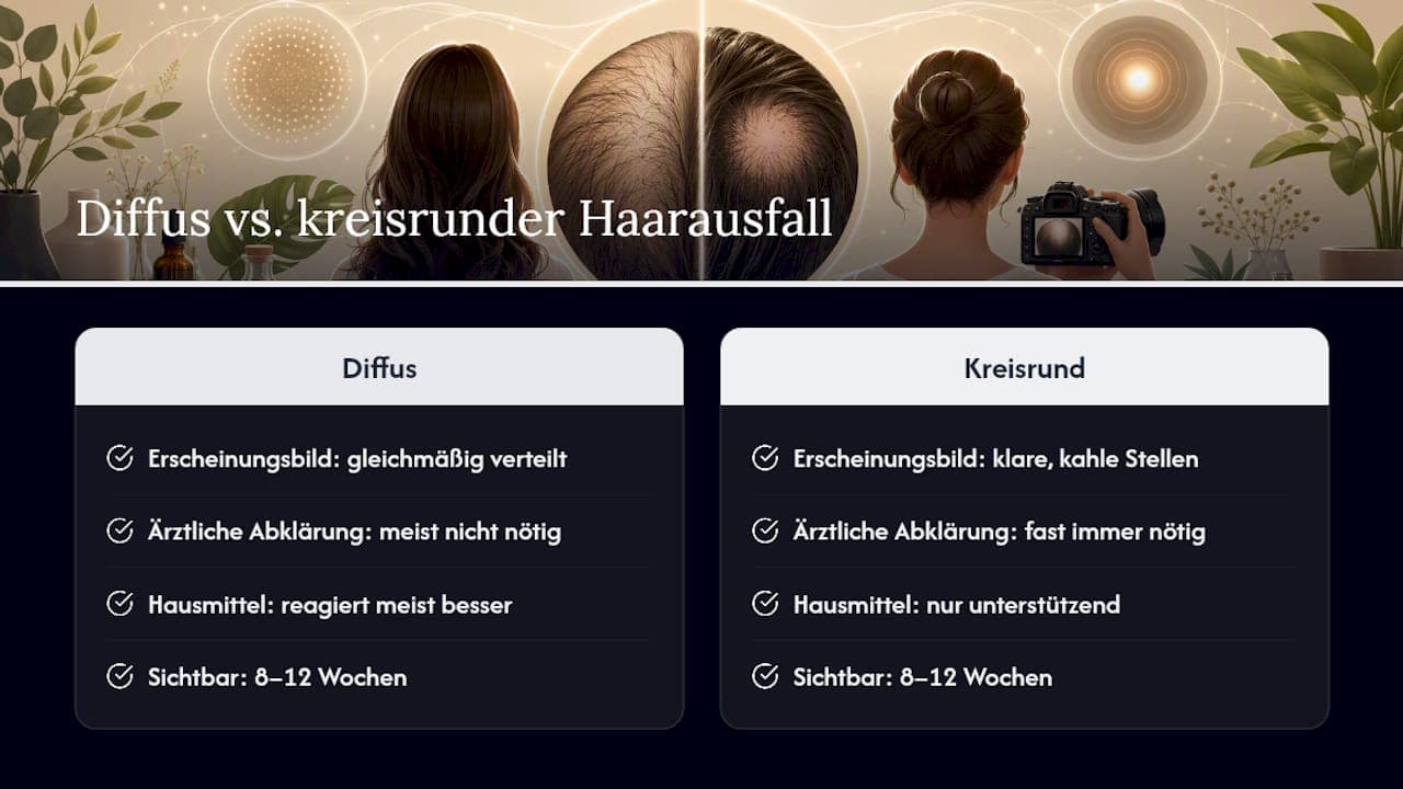 Vergleich von Haarausfallarten und deren zeitlichem Verlauf