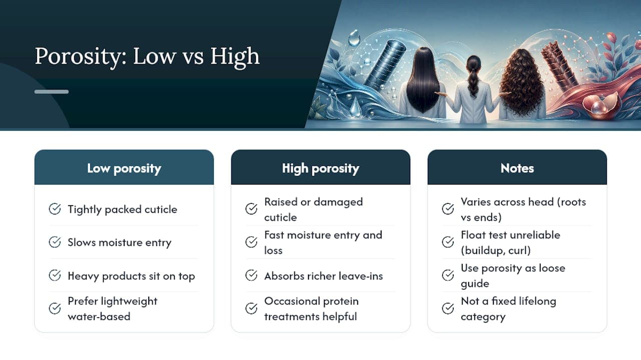 Hair porosity and moisture comparison