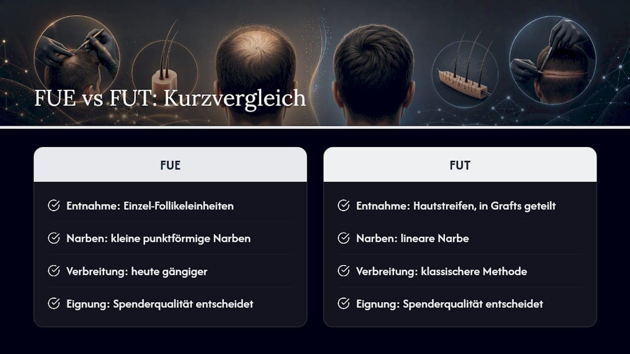 Vergleich zwischen FUE und FUT
