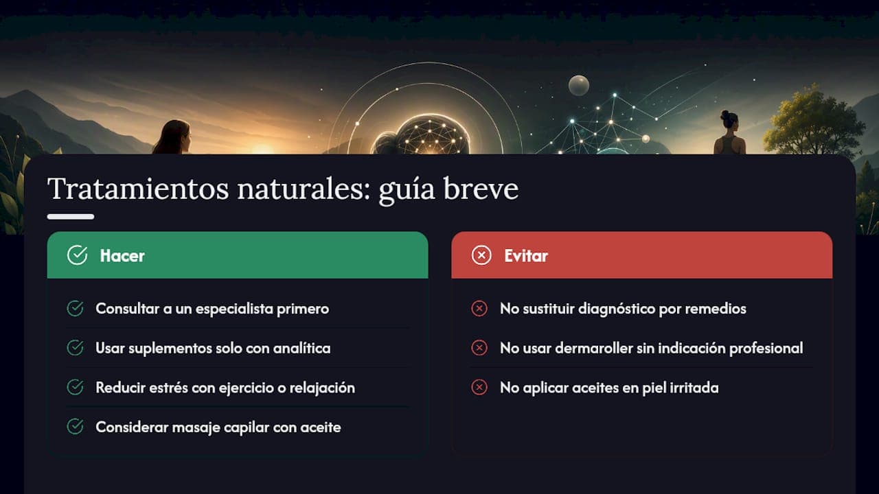 Tratamientos alternativos y naturales para el shedding — overview diagram