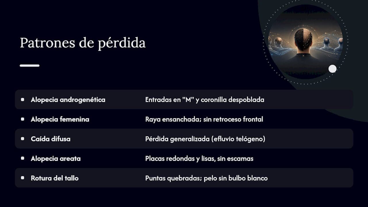 Patrones y señales de pérdida de cabello