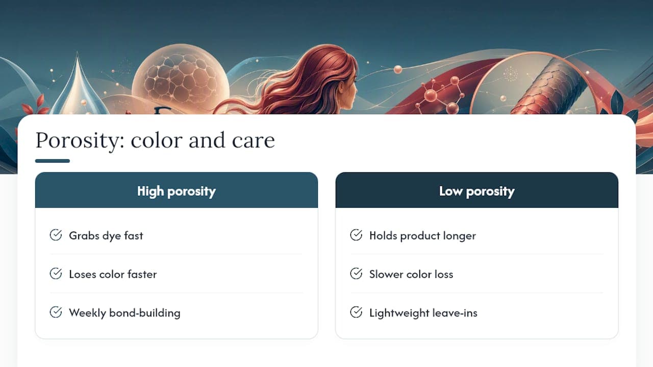 High and low porosity hair comparison