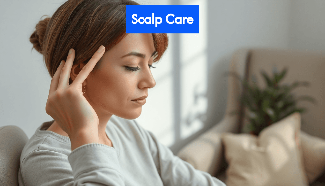 Person relaxing with scalp massage