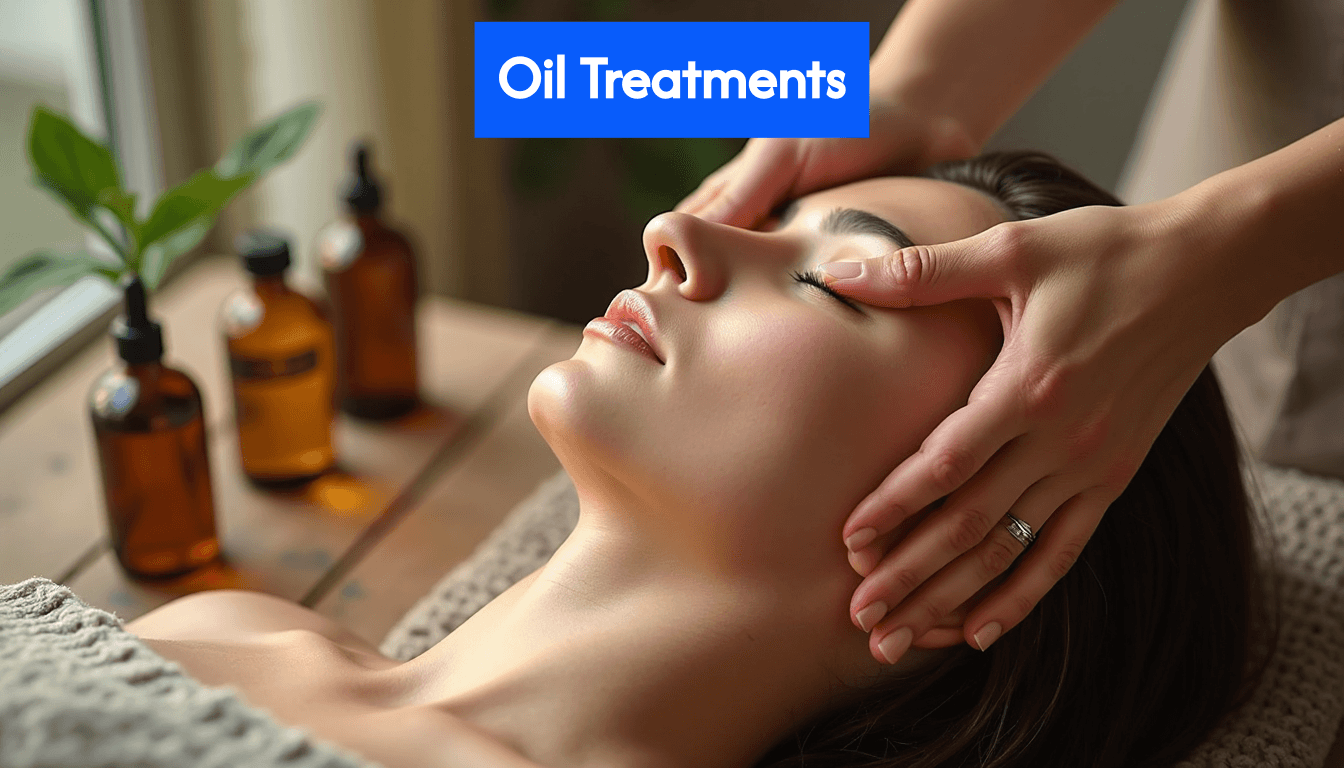 Scalp massage with nourishing hair oil