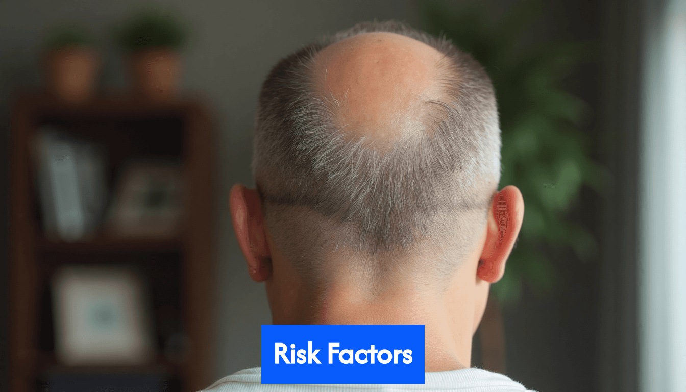 Thinning hair at crown and top of head