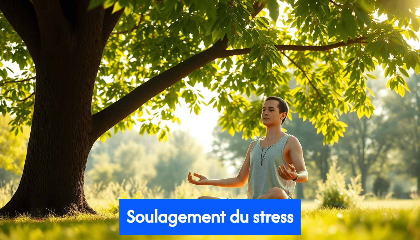 Person meditating outdoors