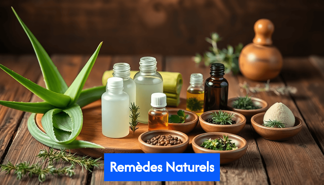 Natural hair care ingredients on table